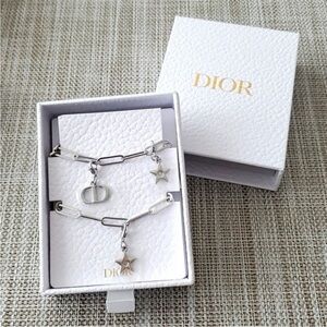 Dior Silver Star Phone Charm Bracelet Key Holder Bag Decor